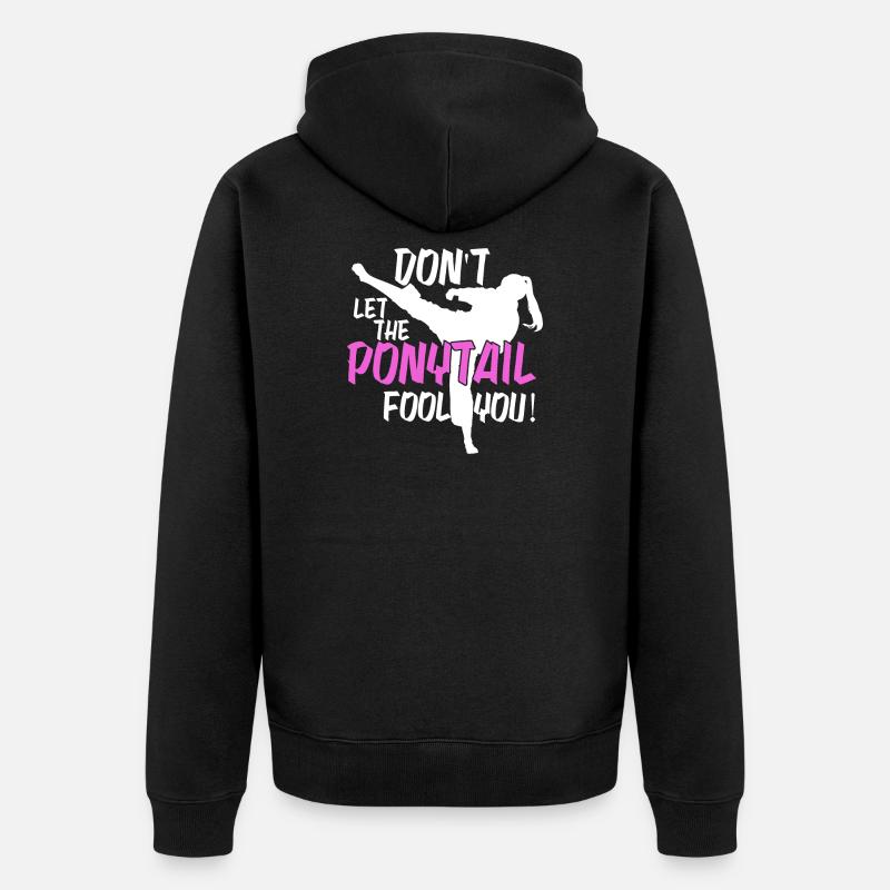 fille de karaté - Veste à capuche bio Premium Unisexe - noir