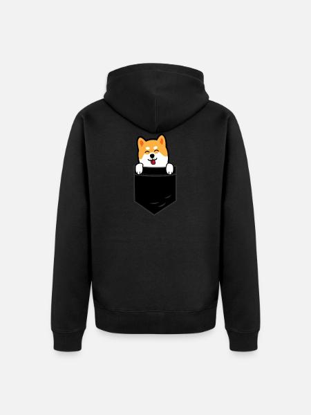 shiba inu - Unisex Premium Organic Zip Hoodie - black