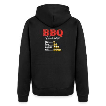 BBQ timer - Barbecue, grillen, Grill - Unisex Premium Bio Zip Hoodie - Schwarz - Hinten - Nico (187cm)