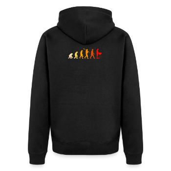 BBQ Evolution - Barbecue, grillen, Grill - Unisex Premium Bio Zip Hoodie - Schwarz - Hinten - Nico (187cm)