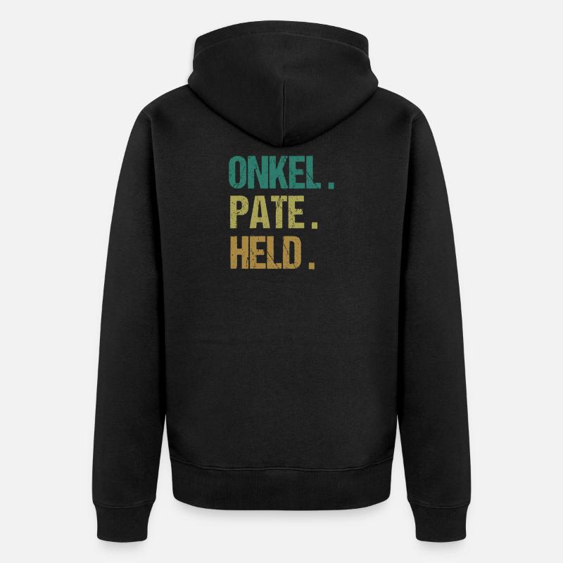 Onkel Pate Held Patenonkel Geschenk - Unisex Premium Bio Zip Hoodie - Schwarz