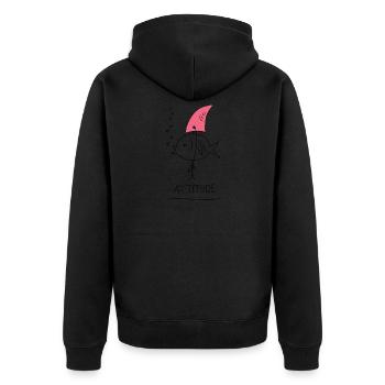Attitude - deine Einstellung ist alles! - Unisex Premium Bio Zip Hoodie - Schwarz - Hinten - Nico (187cm)
