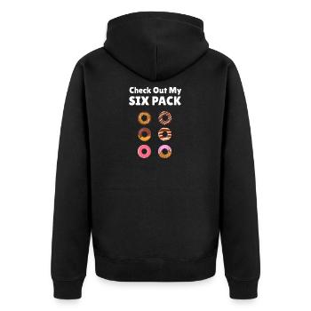 Donut - Unisex Premium Bio Zip Hoodie - Schwarz - Hinten - Nico (187cm)