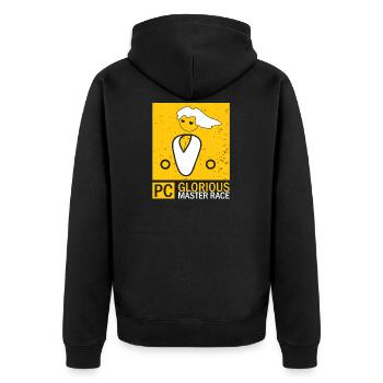 Glorious PC Master Race - Unisex Premium Bio Zip Hoodie - Schwarz - Hinten - Nico (187cm)