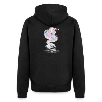 Magic books - reading, book - Unisex Premium Organic Zip Hoodie - black - Back - Nico (187cm)
