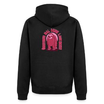 Faultier Faultiere Faulenzer Faul Modus Geschenk - Unisex Premium Bio Zip Hoodie - Schwarz - Hinten - Nico (187cm)