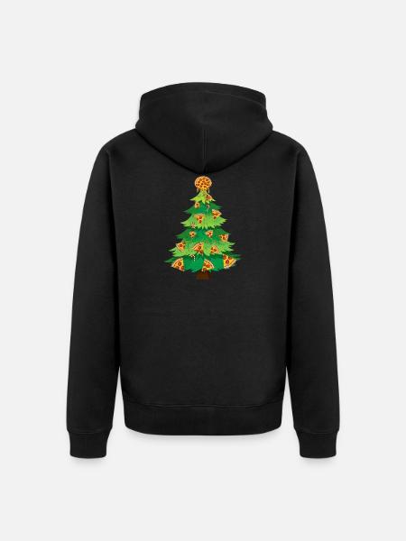 Christmas Tree Pizza Christmas - Unisex Premium Organic Zip Hoodie - black