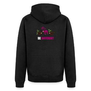 SOYEZ DIFFÉRENT soyez différent Sloth Sloth Design - Veste à capuche bio Premium Unisexe - noir - Dos - Nico (187cm)