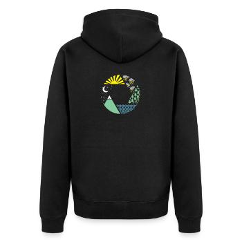 aperture elements weather gift - Unisex Premium Organic Zip Hoodie - black - Back - Nico (187cm)