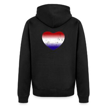 Hollande Pays-Bas Drapeau Herz - Veste à capuche bio Premium Unisexe - noir - Dos - Nico (187cm)
