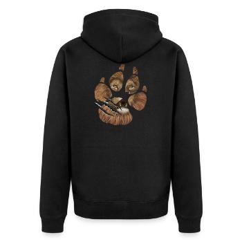 Lion Paw Mighty Lion Geschenkdesign Tierliebhaber - Unisex Premium Bio Zip Hoodie - Schwarz - Hinten - Nico (187cm)
