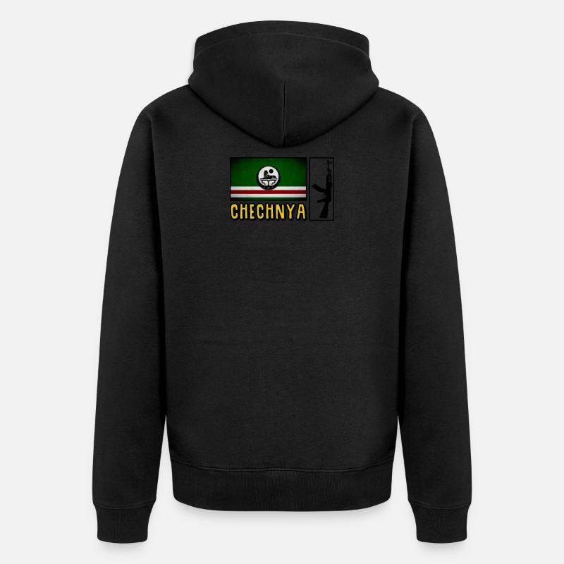 Chechnya Flagge Chechen Soldier - Unisex Premium Bio Zip Hoodie - Schwarz