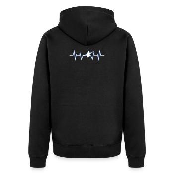 Kayak - Unisex Premium Bio Zip Hoodie - Schwarz - Hinten - Nico (187cm)