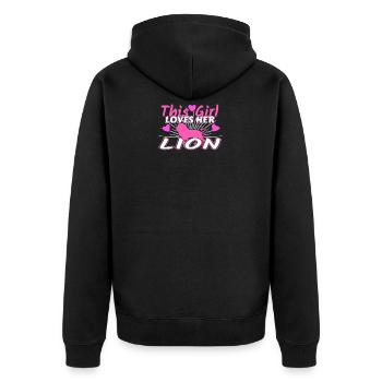 Lion - Veste à capuche bio Premium Unisexe - noir - Dos - Nico (187cm)