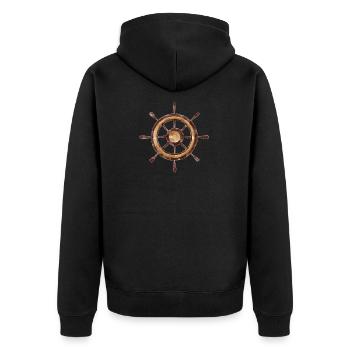 Roue de bateau. Ohé! - Veste à capuche bio Premium Unisexe - noir - Dos - Nico (187cm)