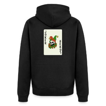 Joker Playing Card Card Game Card Player Skeleton - Unisex Premium Organic Zip Hoodie - black - Back - Nico (187cm)