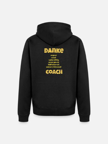 Danke - Helden - coach - Geschenkidee - Trainer - Unisex Premium Bio Zip Hoodie - Schwarz