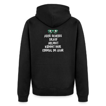 Mallorca - Unisex Premium Bio Zip Hoodie - Schwarz - Hinten - Nico (187cm)