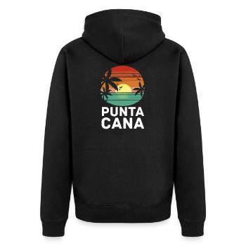 Punta Cana Dominican Republic Retro Gift - Unisex Premium Organic Zip Hoodie - black - Back - Nico (187cm)