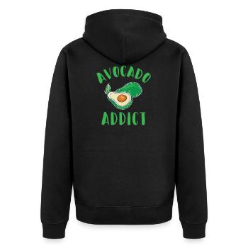 Avocado Addict - Unisex Premium Bio Zip Hoodie - Schwarz - Hinten - Nico (187cm)