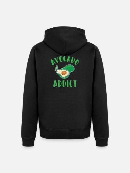Avocado addict - Unisex Premium Organic Zip Hoodie - black