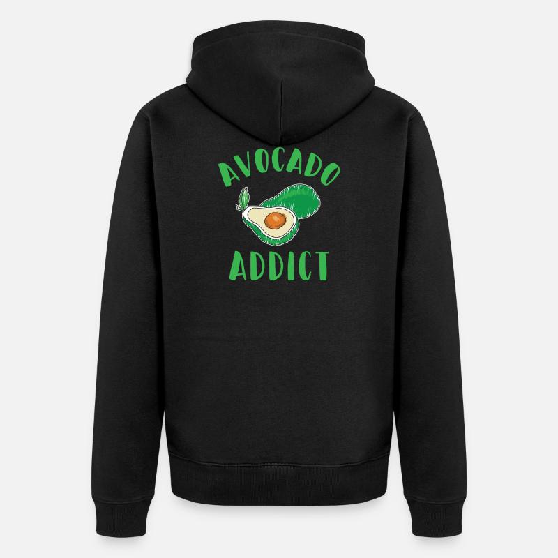 Avocado Addict - Unisex Premium Bio Zip Hoodie - Schwarz
