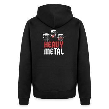 Métaux lourds chimie humour musique - Veste à capuche bio Premium Unisexe - noir - Dos - Nico (187cm)