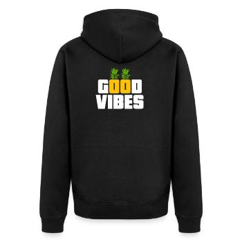 Ananas - Unisex Premium Bio Zip Hoodie - Schwarz - Hinten - Nico (187cm)