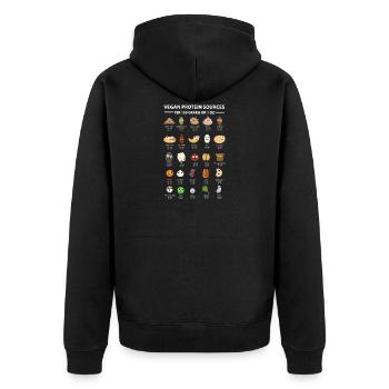 Vegetarier Veganer Protein Süß Tierfreund Geschenk - Unisex Premium Bio Zip Hoodie - Schwarz - Hinten - Nico (187cm)