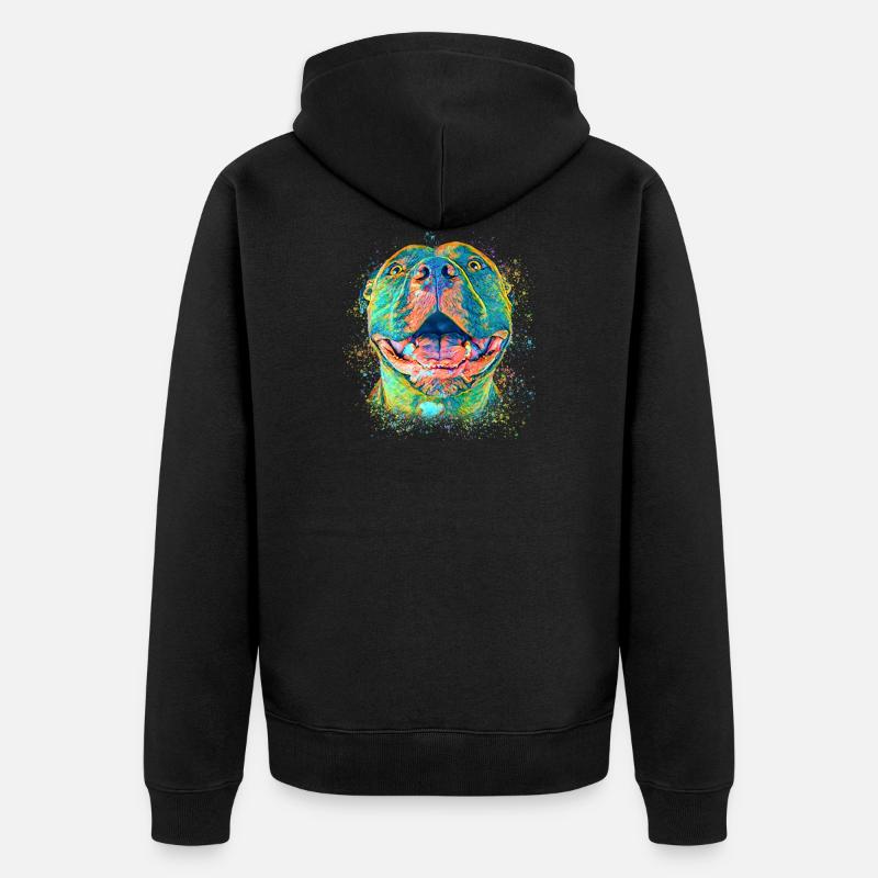 Niedlicher Pitbull - Unisex Premium Bio Zip Hoodie - Schwarz