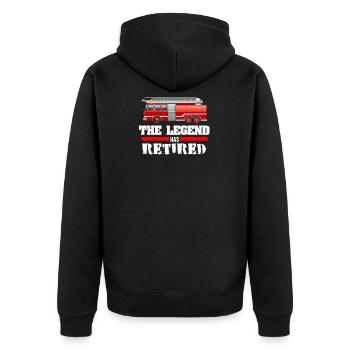 Pompier retraité - pension, pension, retraité - Veste à capuche bio Premium Unisexe - noir - Dos - Nico (187cm)