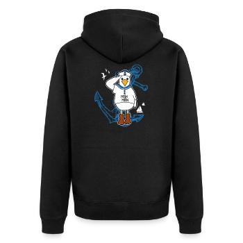 Low German North German Northern Germany - Unisex Premium Organic Zip Hoodie - black - Back - Nico (187cm)