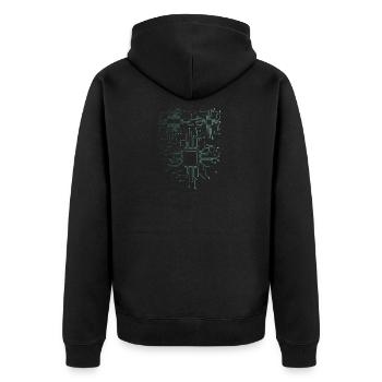 Computer Scientist Admin Hardware CPU - Unisex Premium Organic Zip Hoodie - black - Back - Nico (187cm)