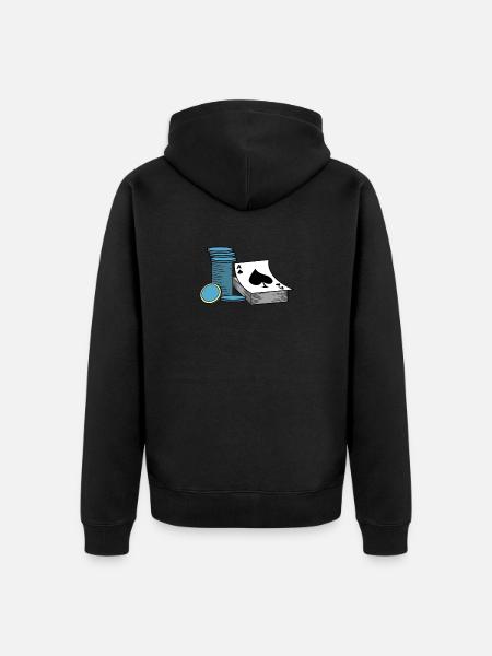 Poker and poker chips - Unisex Premium Organic Zip Hoodie - black