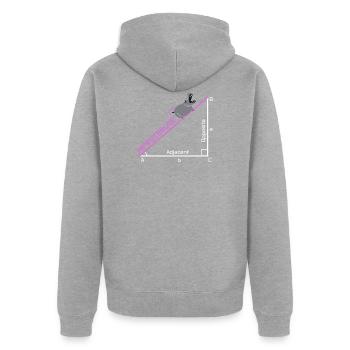 Idée de conception de cadeau de plaisanterie drôle de nerd Hippotenuse - Veste à capuche bio Premium Unisexe - gris chiné - Dos - Nico (187cm)