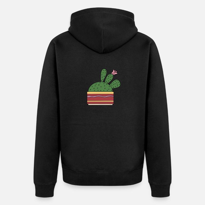 Cactus avec belle fleur - Veste à capuche bio Premium Unisexe - noir