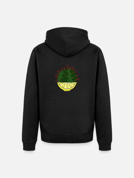 The lemon cactus - Unisex Premium Organic Zip Hoodie - black