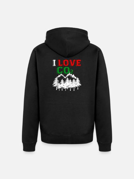 I love CO2 - Unisex Premium Organic Zip Hoodie - black