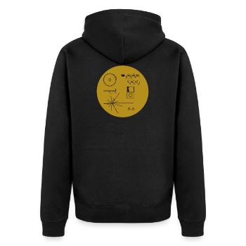 Golden Record Voyager 1977 Raumfahrt Raumschiff - Unisex Premium Bio Zip Hoodie - Schwarz - Hinten - Nico (187cm)