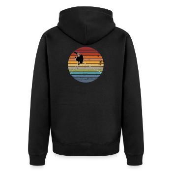 Retro vintage Voyager 1 40 Jahre Weltraum Sonde - Unisex Premium Bio Zip Hoodie - Schwarz - Hinten - Nico (187cm)