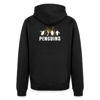 Penguins penguin - Unisex Premium Organic Zip Hoodie - black - Back - Nico (187cm)