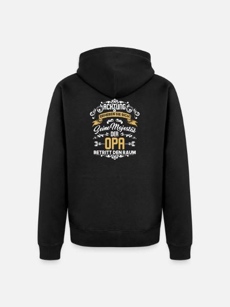 opa - Unisex Premium Bio Zip Hoodie - Schwarz