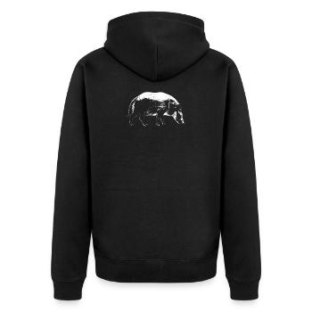Pinceau cochon de rivière Cochon Idée cadeau - Veste à capuche bio Premium Unisexe - noir - Dos - Nico (187cm)