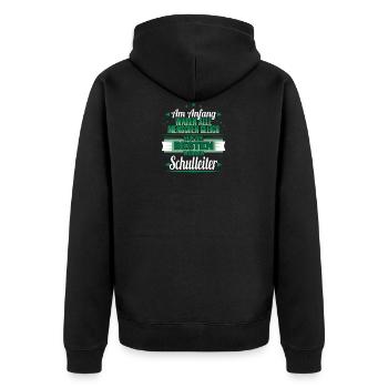 In the beginning all people were the same - Headmaster - Unisex Premium Organic Zip Hoodie - black - Back - Nico (187cm)