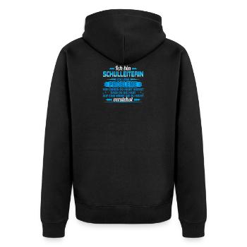 Ich bin Schulleiterin ich löse Probleme - Unisex Premium Bio Zip Hoodie - Schwarz - Hinten - Nico (187cm)