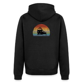 Züge - Unisex Premium Bio Zip Hoodie - Schwarz - Hinten - Nico (187cm)