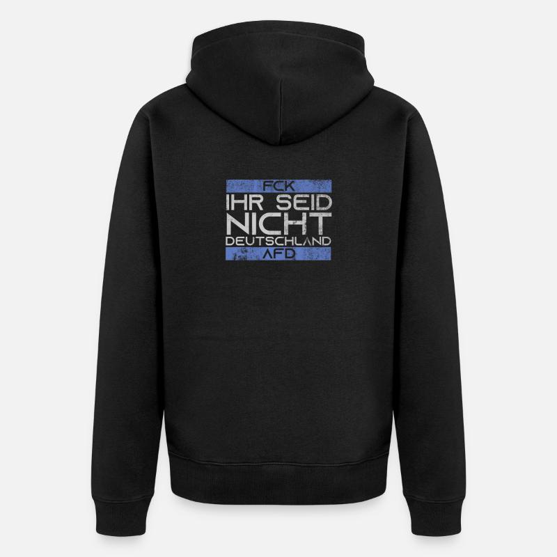 Fck AFD contre le fascisme - Veste à capuche bio Premium Unisexe - noir