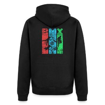 BMX - Veste à capuche bio Premium Unisexe - noir - Dos - Nico (187cm)