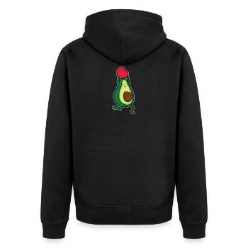 Süße Avocado Liebe Herz Guacamole Geschenkidee - Unisex Premium Bio Zip Hoodie - Schwarz - Hinten - Nico (187cm)