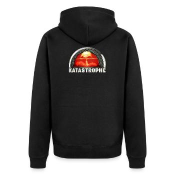 Disaster, atomic bomb, explosion gift idea - Unisex Premium Organic Zip Hoodie - black - Back - Nico (187cm)